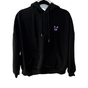 Black Hoodie w/ Luna Embroidery (Sailor Moon) – Cozy Unisex Fit